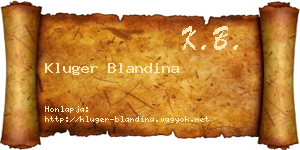 Kluger Blandina névjegykártya